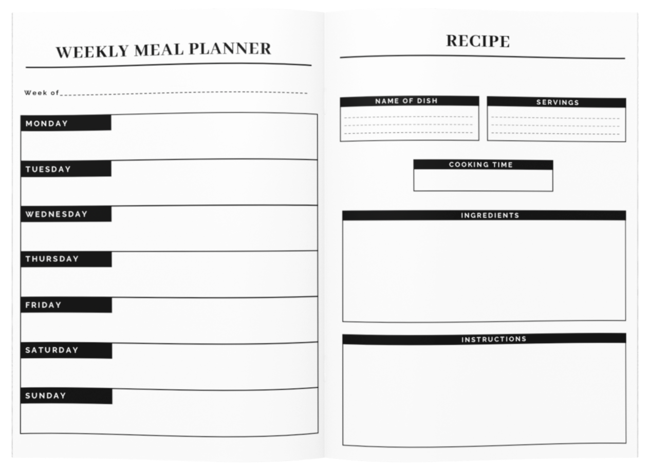 Weekly Meal Planner Printable pdf