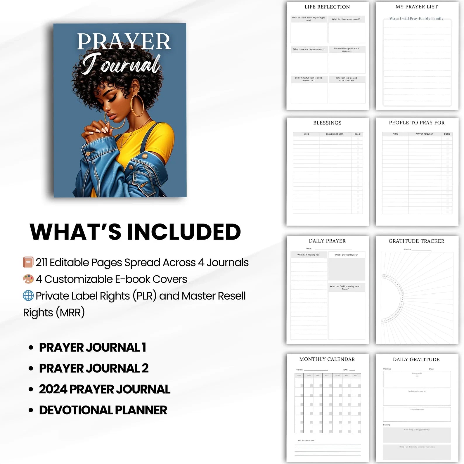 Prayer Journal | 211Editable Pages