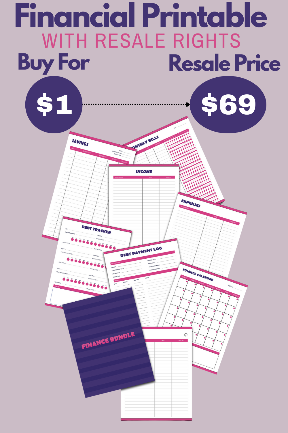 Binder Printables Bundle - Finance, Budgeting, Goals, And Health