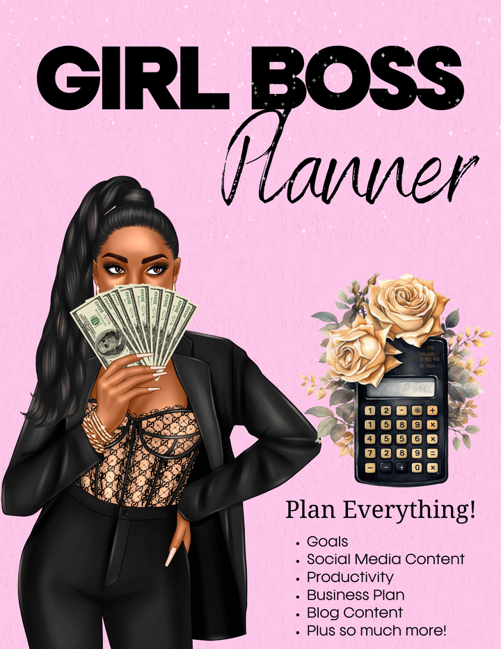 GIRL BOSS Printable Editable Planner Bundle {80+ Page}