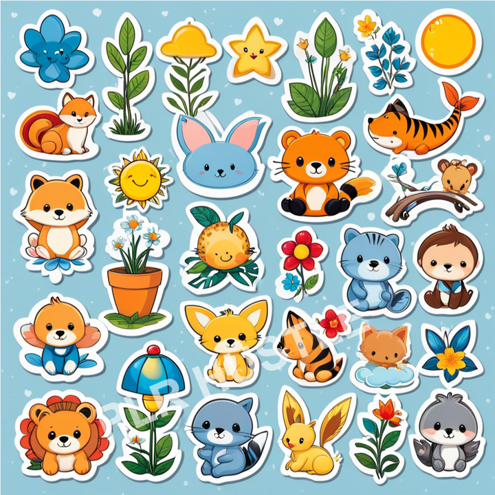 Nursery Stickers (30 Printable Stickers)