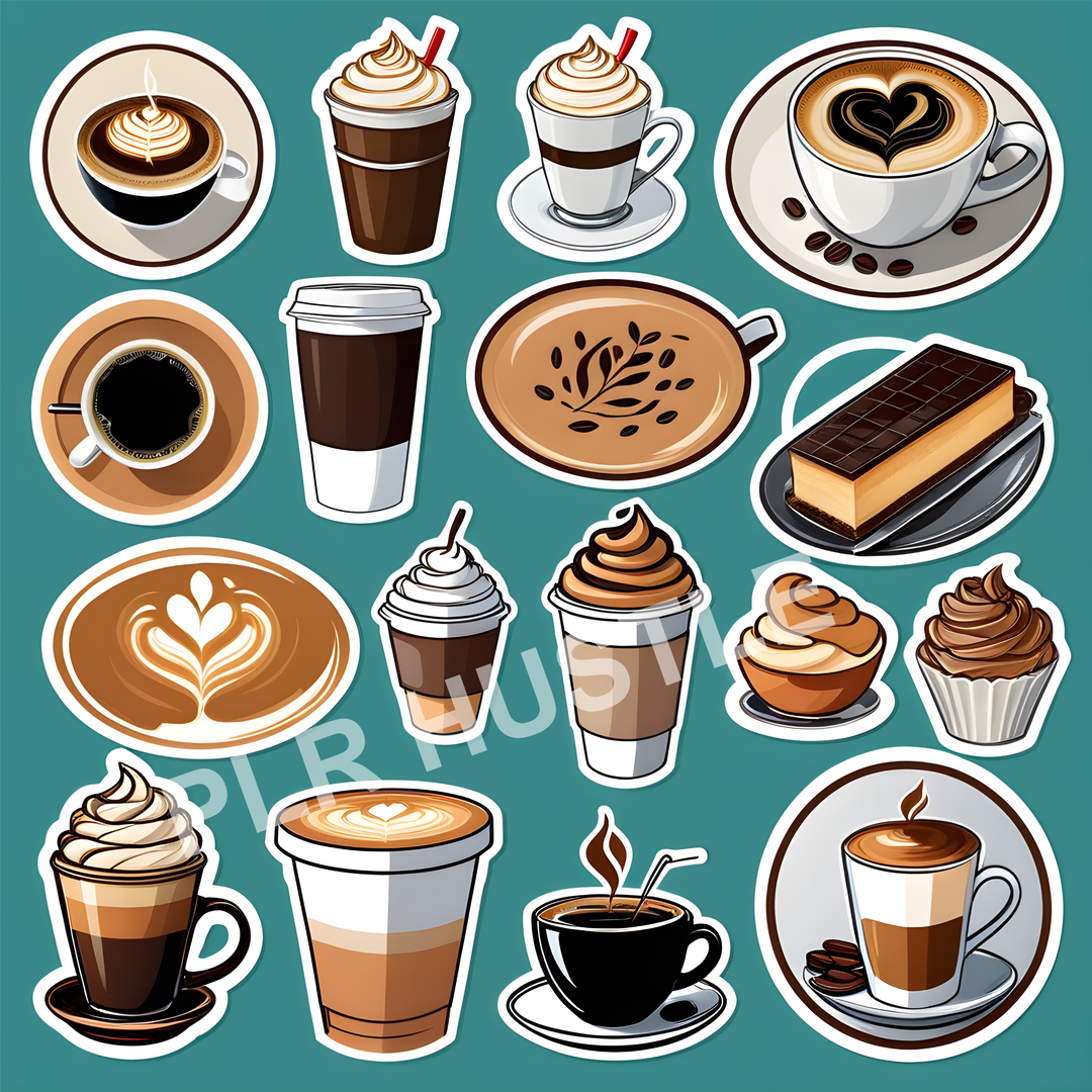 Delicious Coffee (17 Printable Stickers)